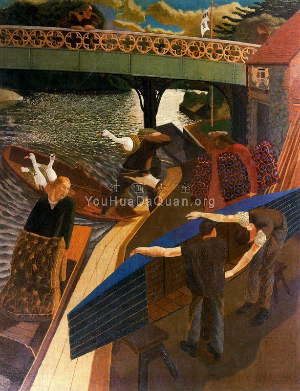 Swan Upping at Cookham - 斯坦利·斯宾塞